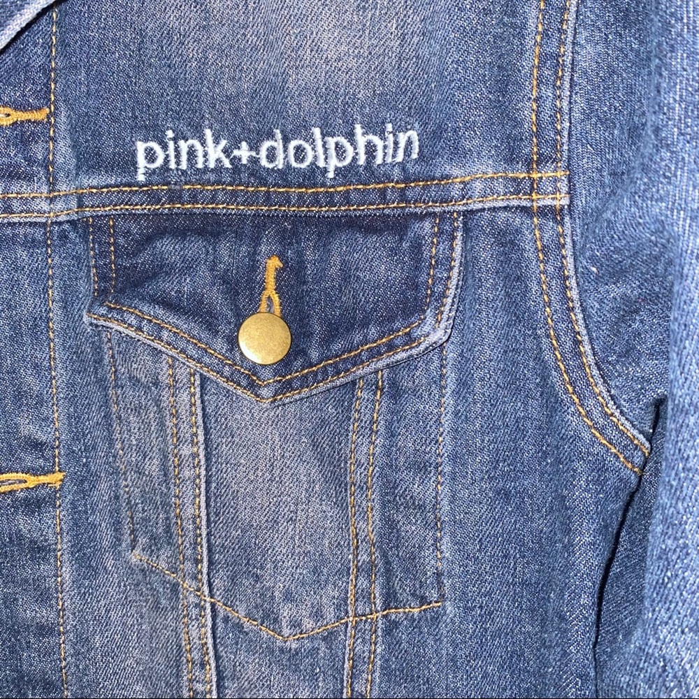 Pink Dolphin Men’s or women’s Jean jacket Size Med - Picture 5 of 12